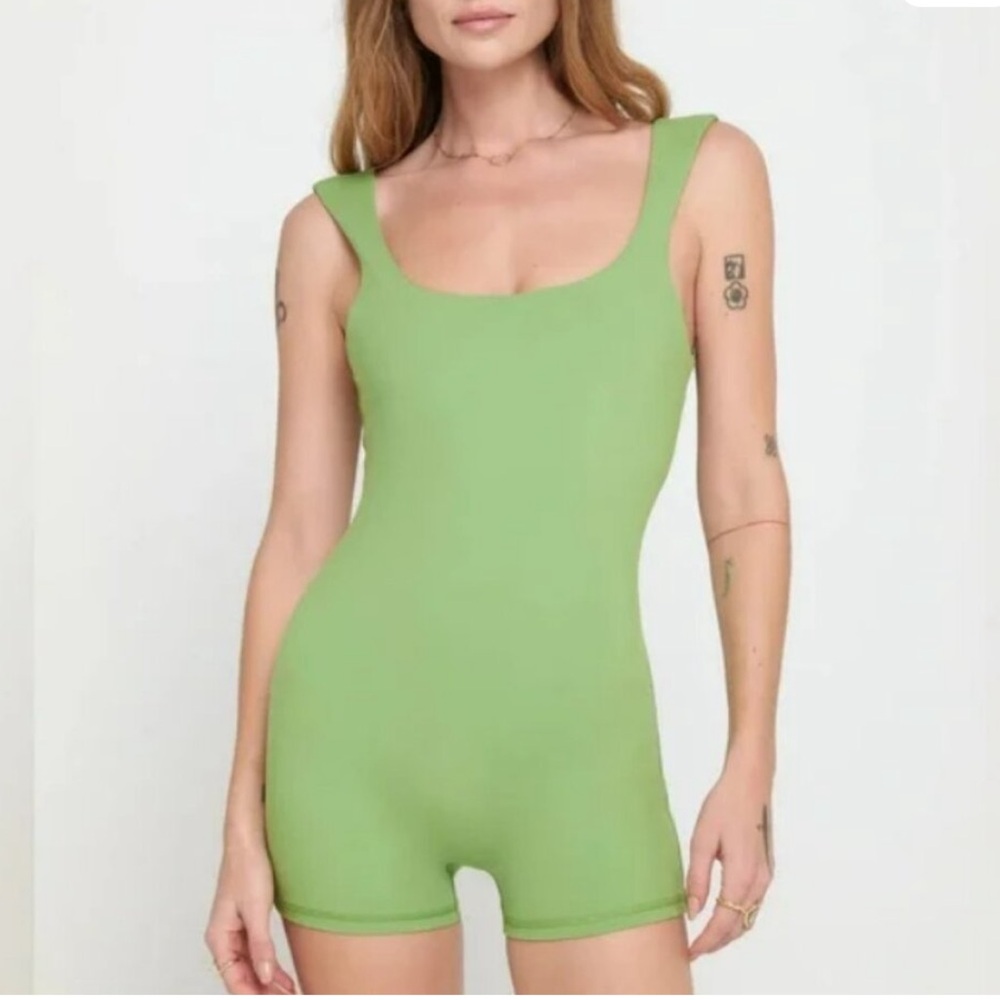 Spiritual Gangster Salem Short Bodysuit Jumpsuit Romper in Green XS